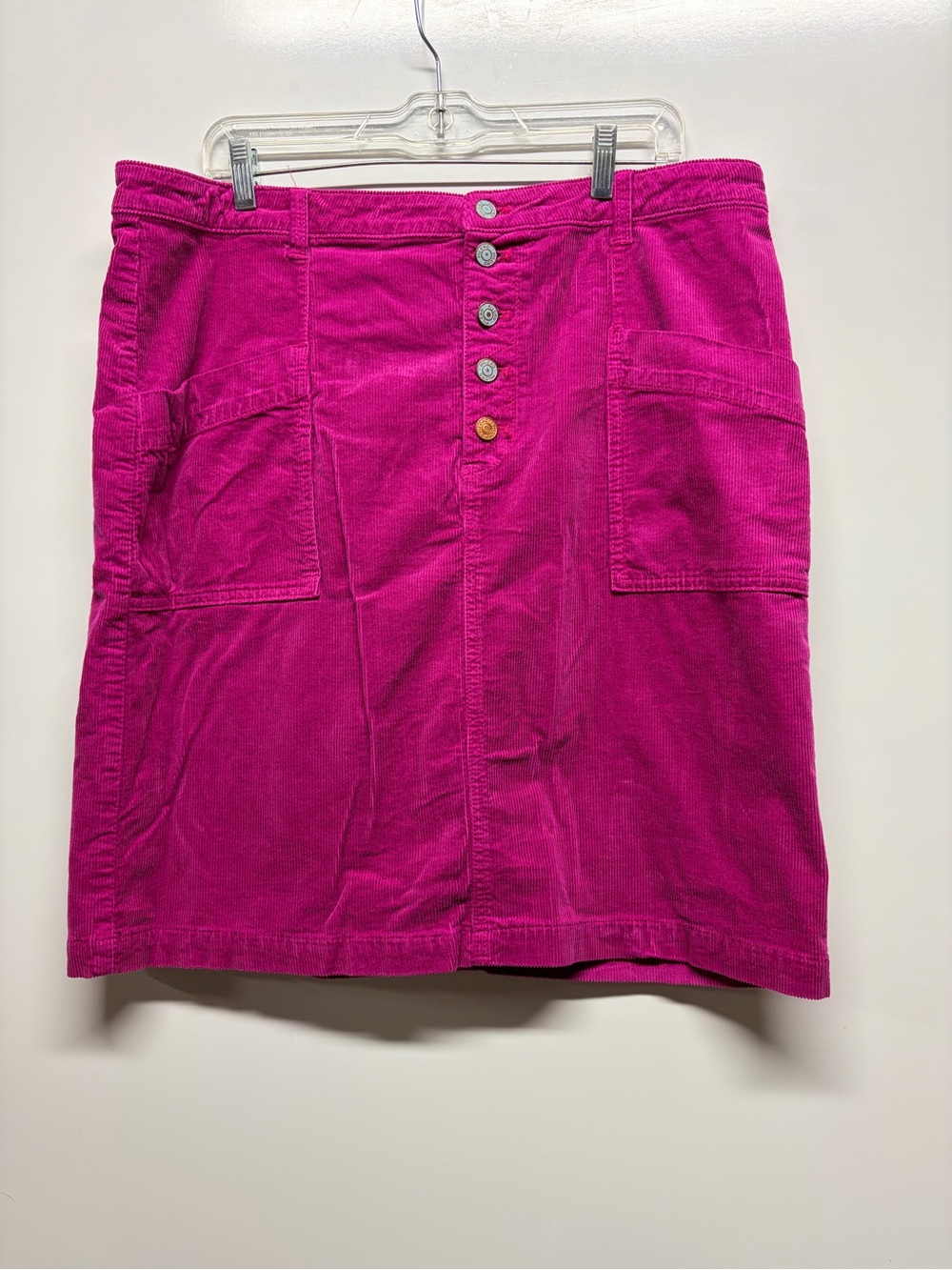 Anthropologie Fuchsia Corduroy Button-Front Mini Skirt